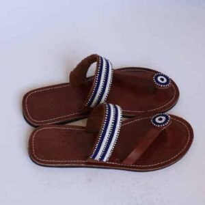 APAYA African Beaded Sandals, Handmade Leather Sandals