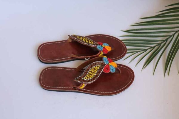 JOHO African Beaded Sandals, Handmade Leather Sandals