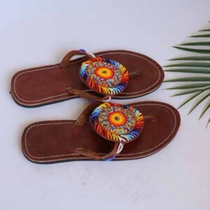 RIGA African Beaded Sandals, Handmade Leather Sandals