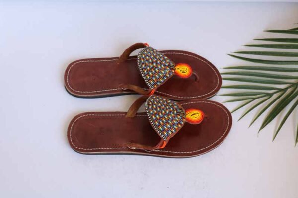RUTO African Beaded Sandals, Handmade Leather Sandals
