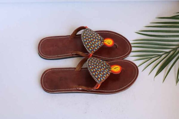 RUTO African Beaded Sandals, Handmade Leather Sandals