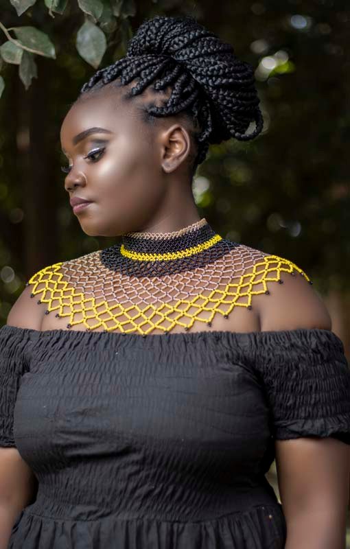 AGU Beaded wedding necklace, Beaded shawl necklace