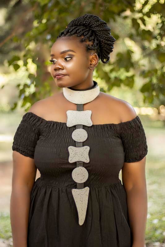 BARAKA African Beaded leather necklace