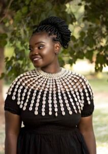 ABAWA African cowrie shell necklace, Gift for her