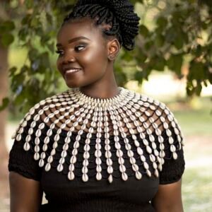 ABAWA African cowrie shell necklace, Gift for her